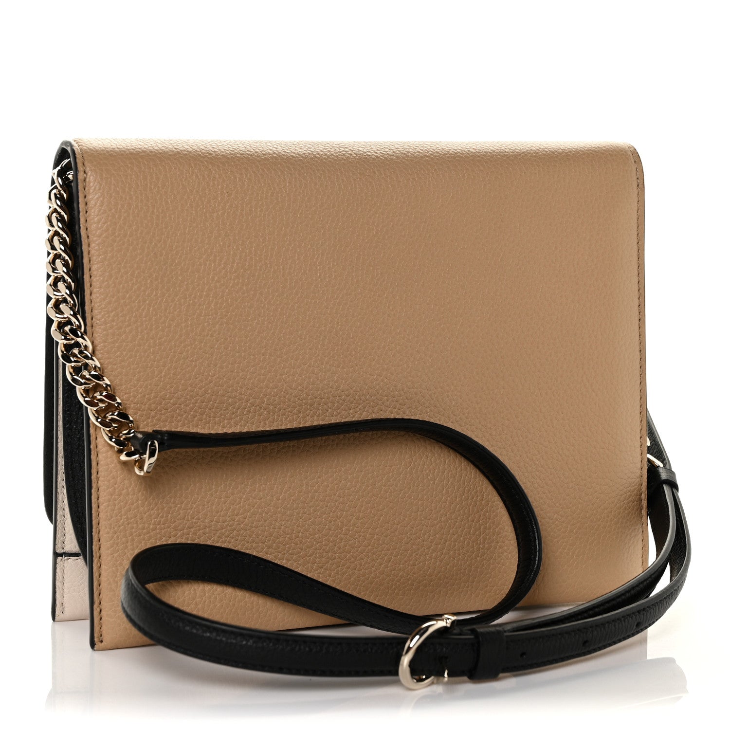 Salvatore Ferragamo Grained Calfskin Trifolio Flap Bag Dune Bone 3 of 10