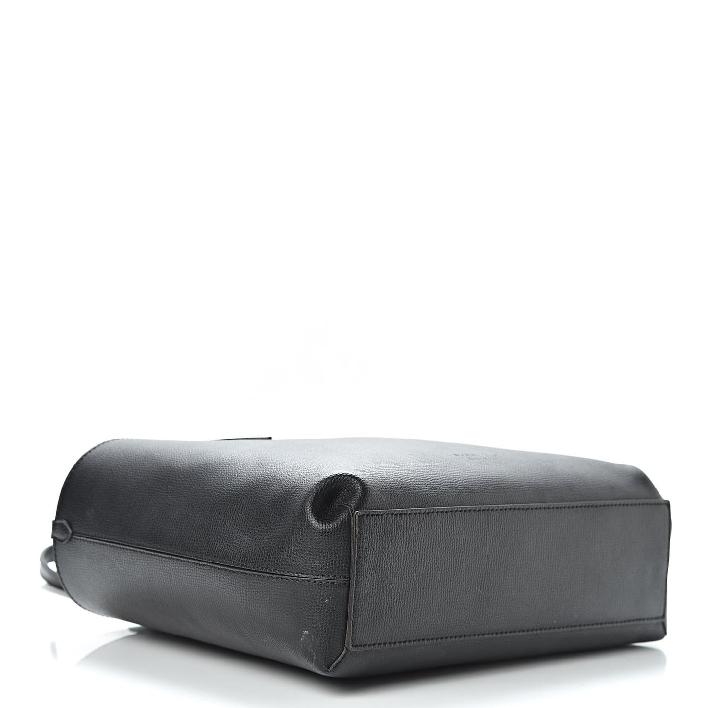 Grainy Calfskin Haymarket Check Small Reversible Tote Black