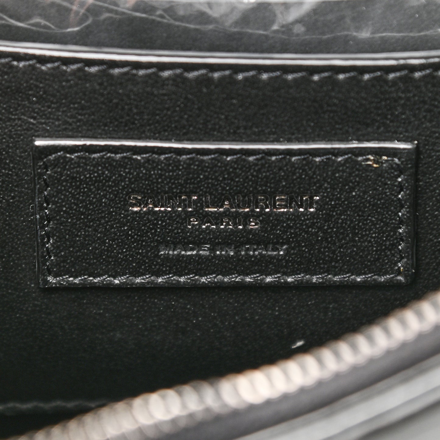 Patent Crocodile Embossed Sac Coeur Heart Shaped Clutch Black