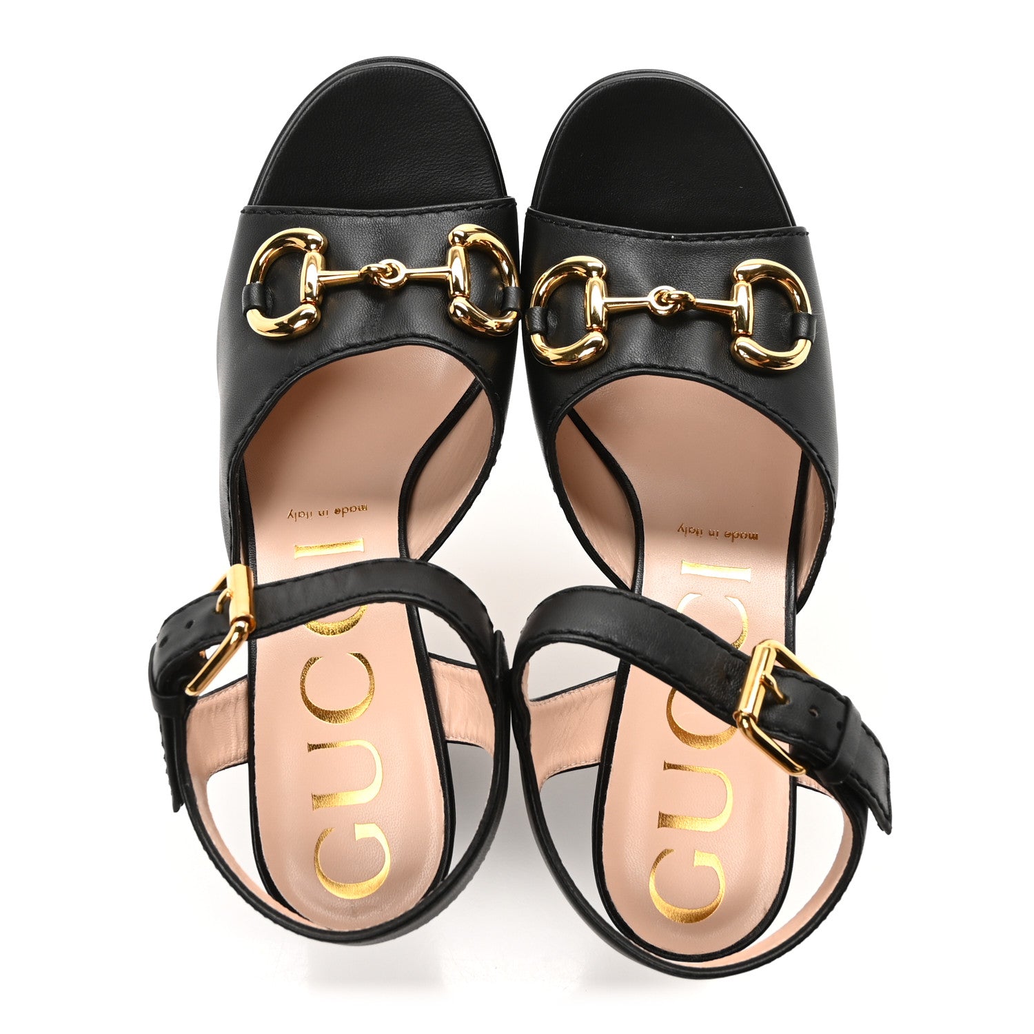 Gucci Nappa Charlotte Horsebit 40/135mm Platform Sandals 39 Black 2 of 9