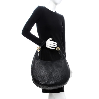 Gucci Guccissima Large GG Twins Hobo Black 2 of 9