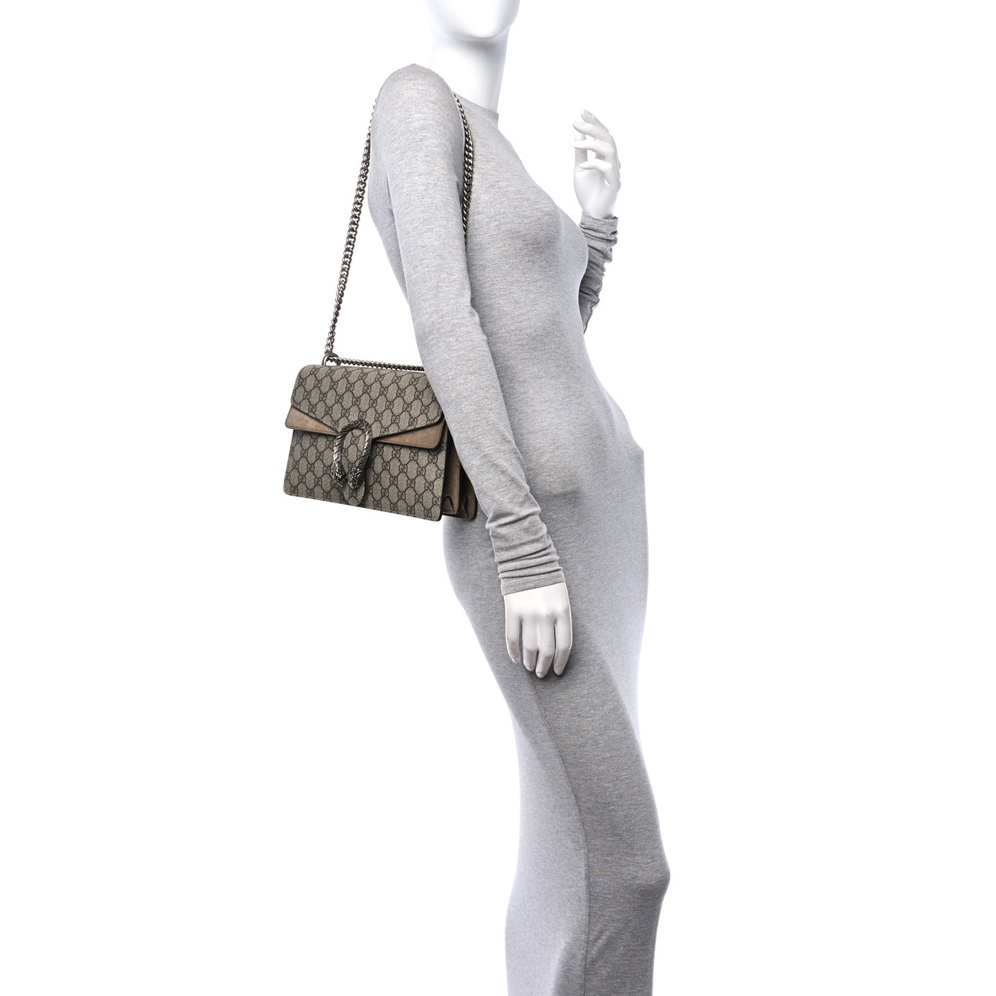 GG Supreme Monogram Small Dionysus Shoulder Bag Taupe