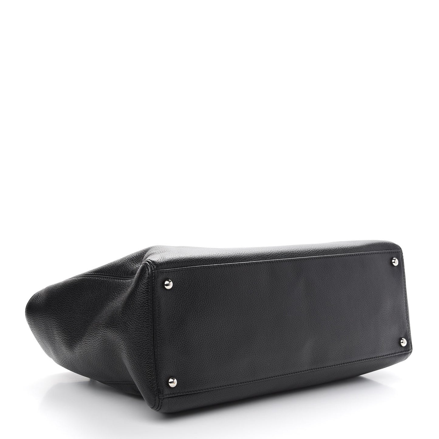 Calfskin Cerf Executive Shopper Tote Black