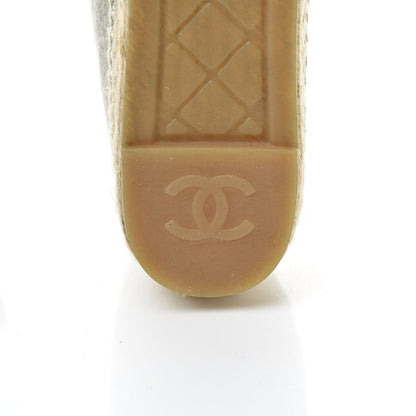 Chanel Linen CC Espadrilles 38 Beige Black 8 of 11