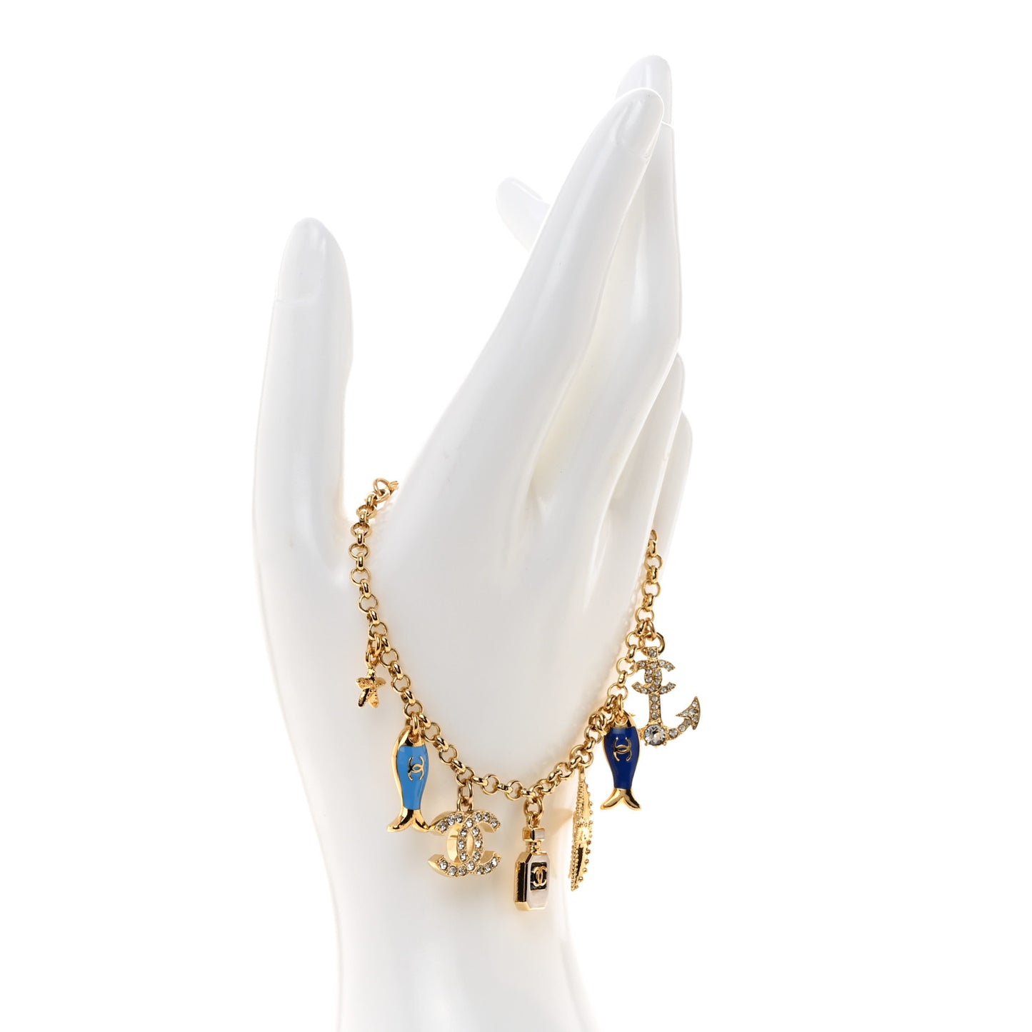 Crystal Resin CC Nautical Bracelet Blue White Gold
