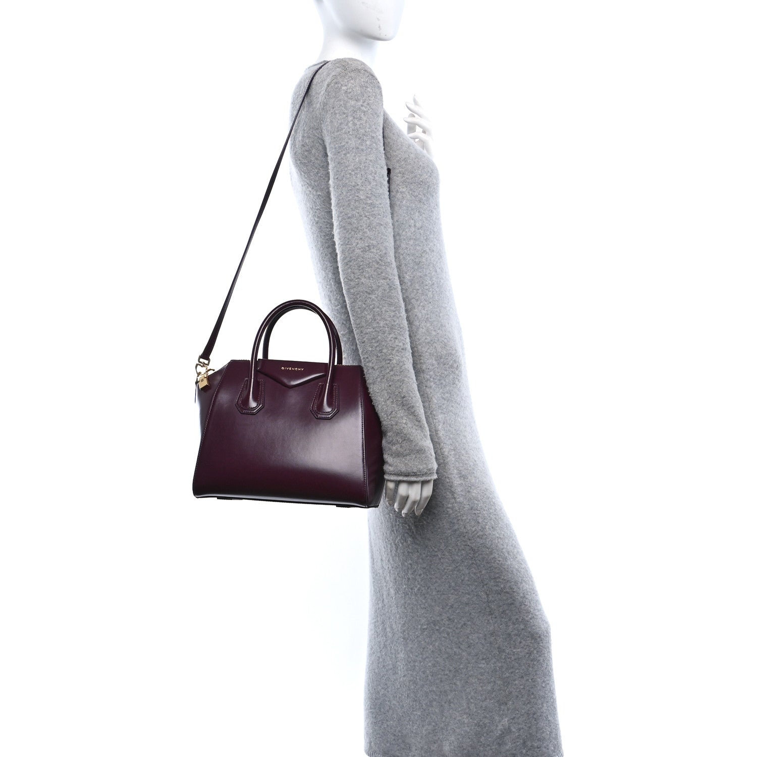 Givenchy Shiny Lord Calfskin Small Antigona Oxblood Red 2 of 10