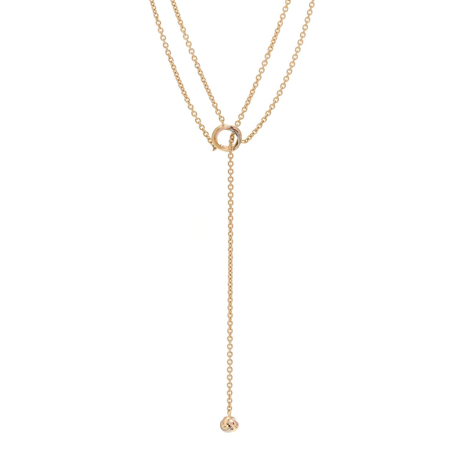 Cartier 18K Pink Yellow White Gold Baby Trinity Pampilles Necklace 1 of 4