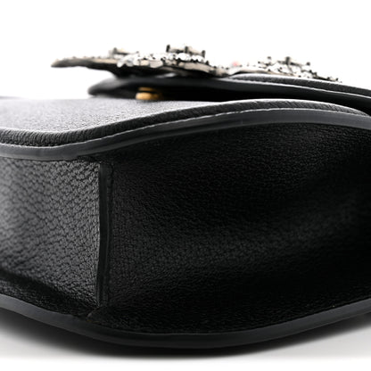 Gucci Calfskin Web Crystal Butterfly Stripe Small Totem Shoulder Bag Black 10 of 11
