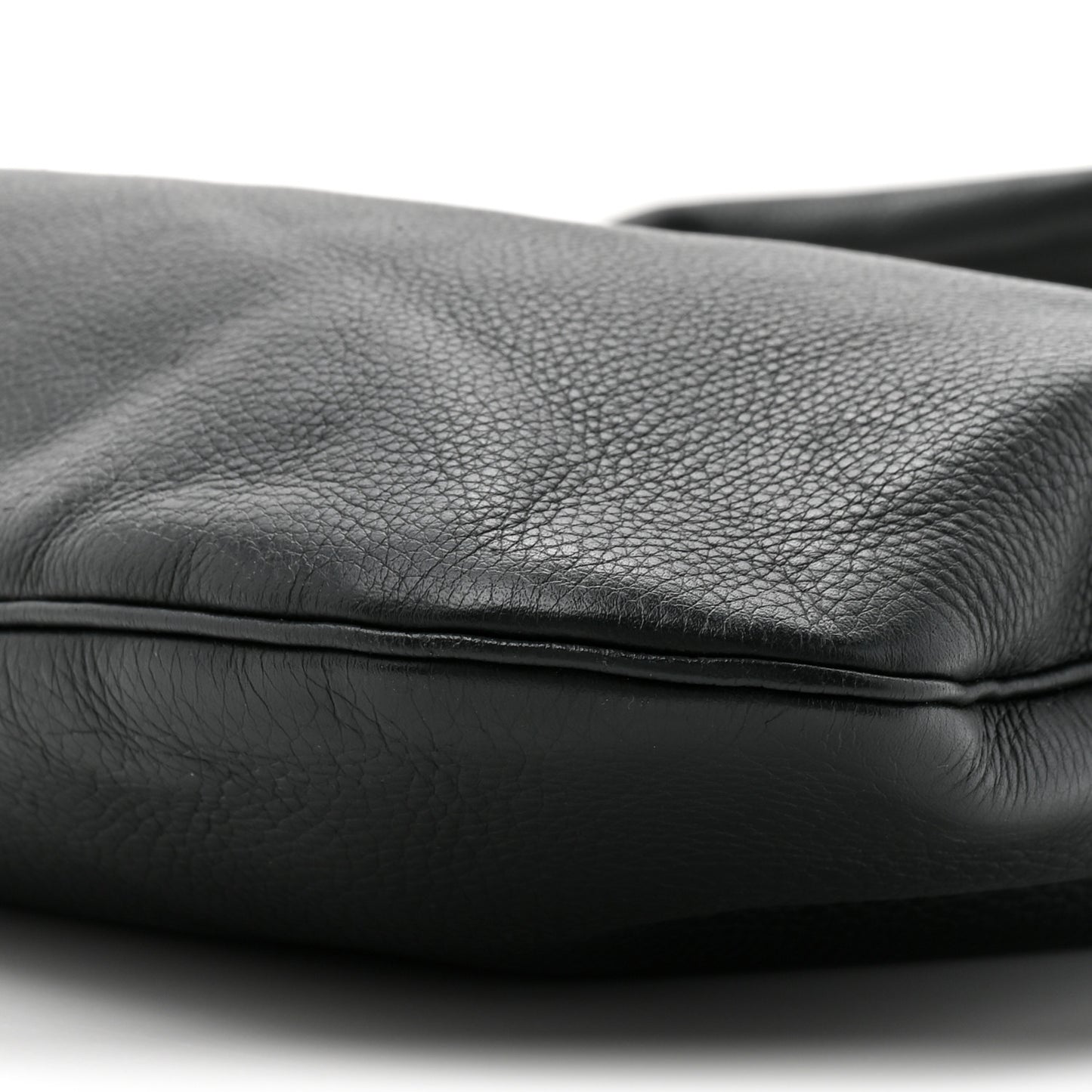 Grained Calfskin Medium Everyday Shoulder Bag Bottle Green