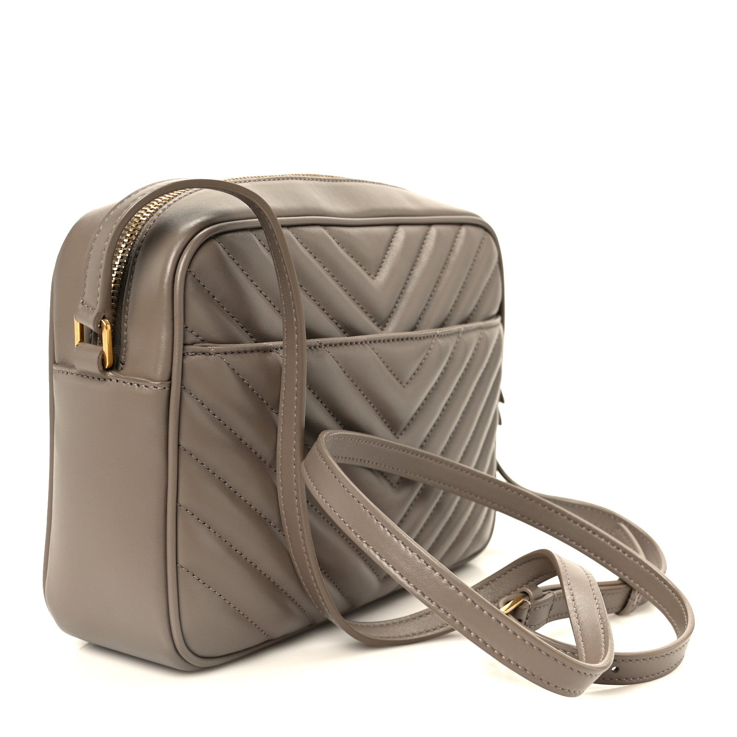 Saint Laurent Calfskin Matelasse Monogram Lou Camera Bag Greyish Brown 3 of 10