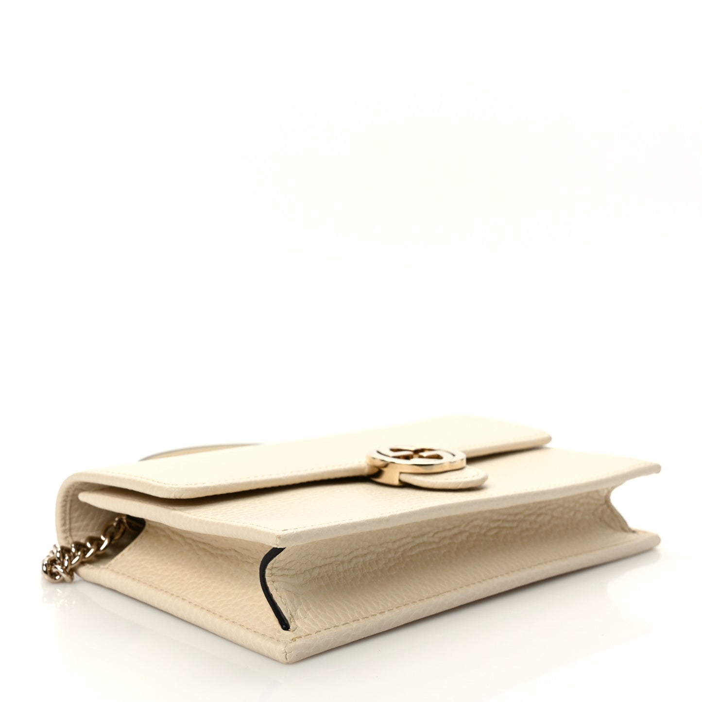 Dollar Calfskin Interlocking G Chain Wallet Ivoire