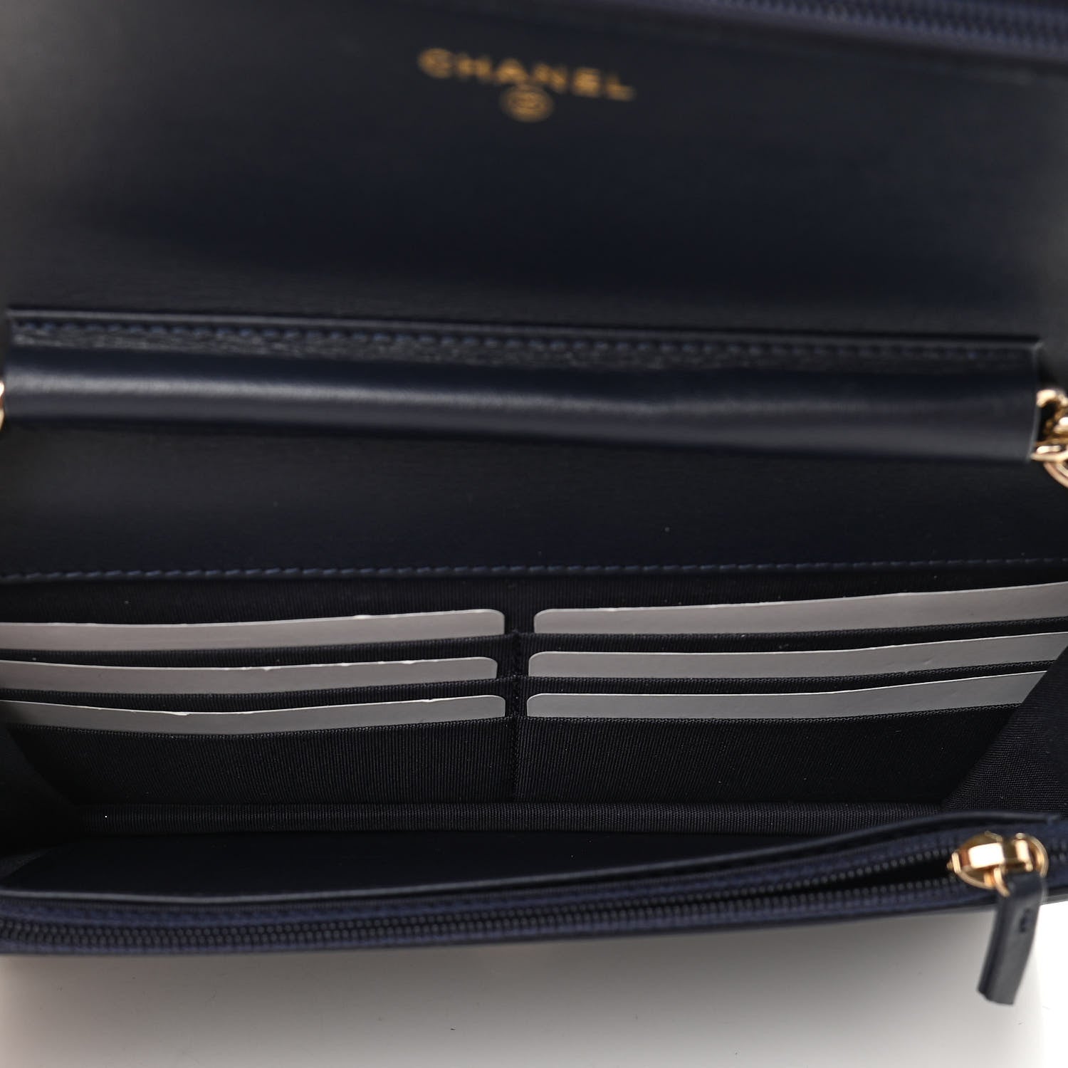Chanel Caviar Quilted Boy Wallet On Chain WOC Navy 5 of 12
