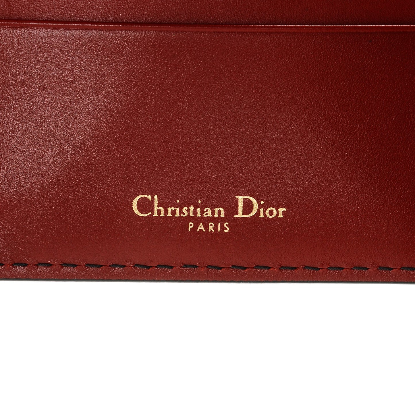 Calfskin D-Fence Card Holder Red