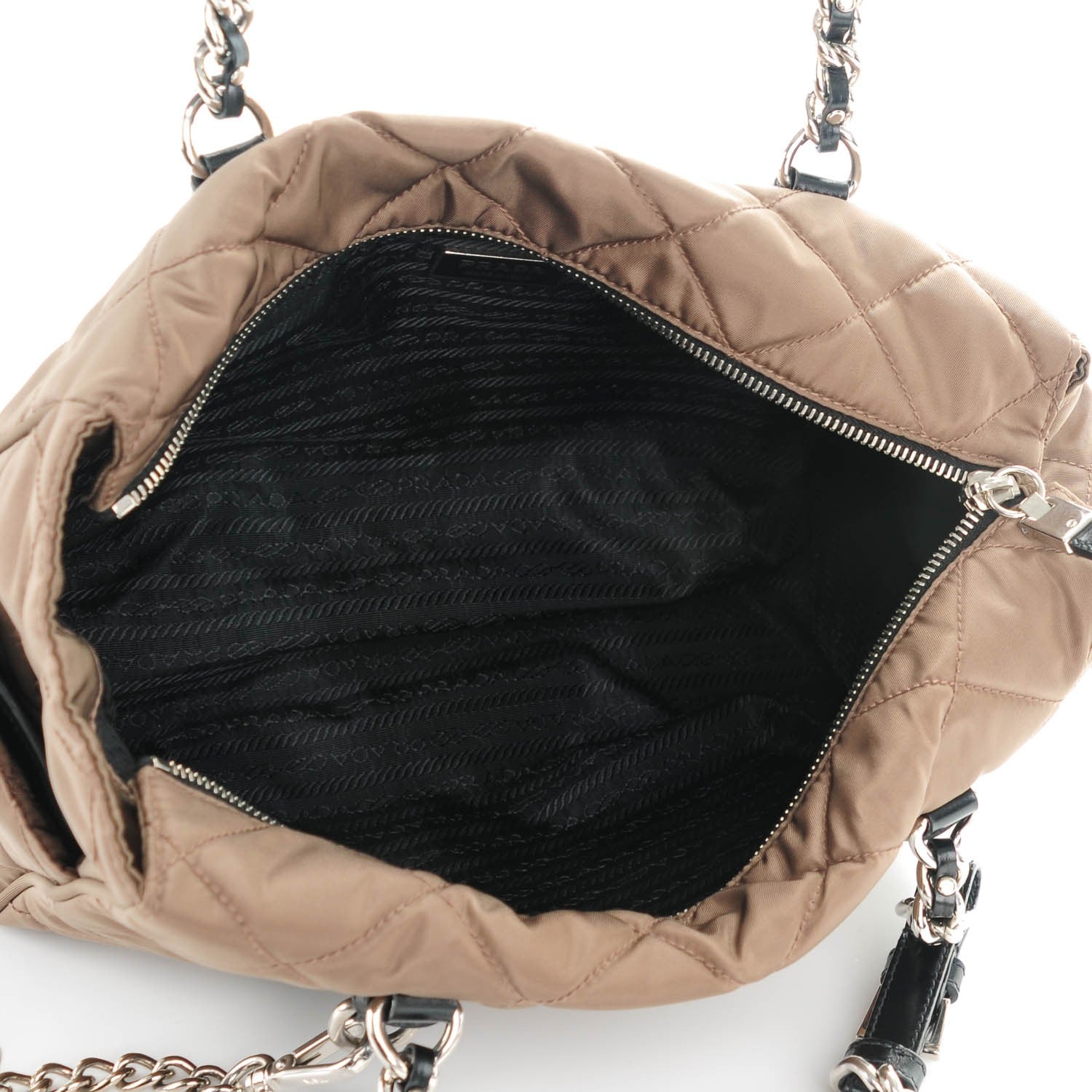 Prada Tessuto Nylon Quilted Small Tote Antilope Black 6 of 13