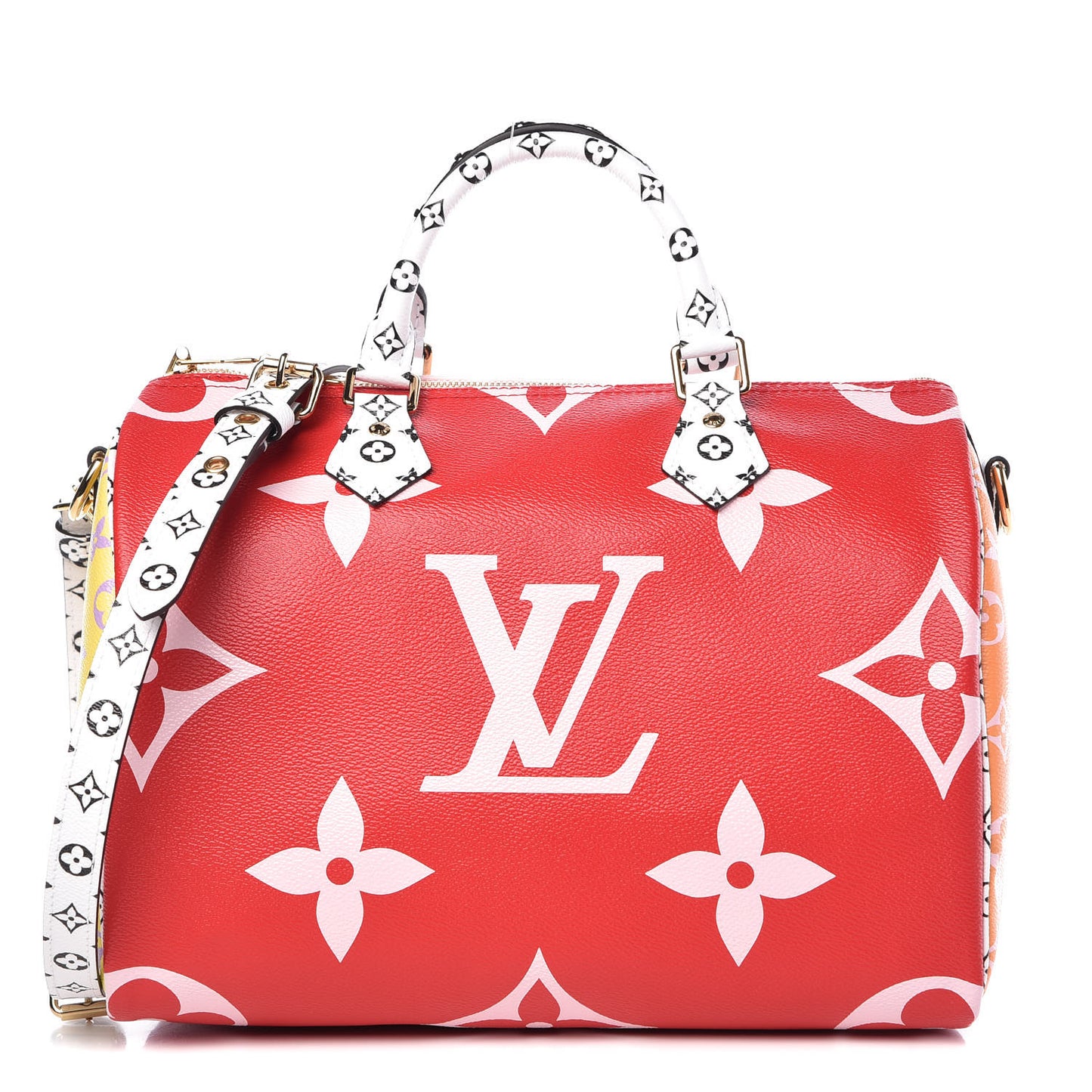 Monogram Giant Speedy Bandouliere 30 Rouge
