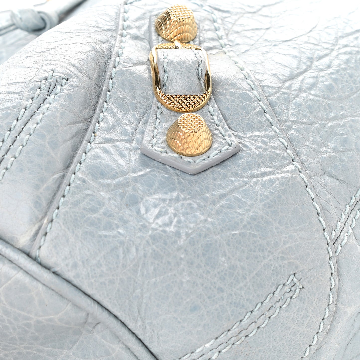 Agneau Giant 12 Gold Hardware Mini Pompon Bleu Acier Ciel