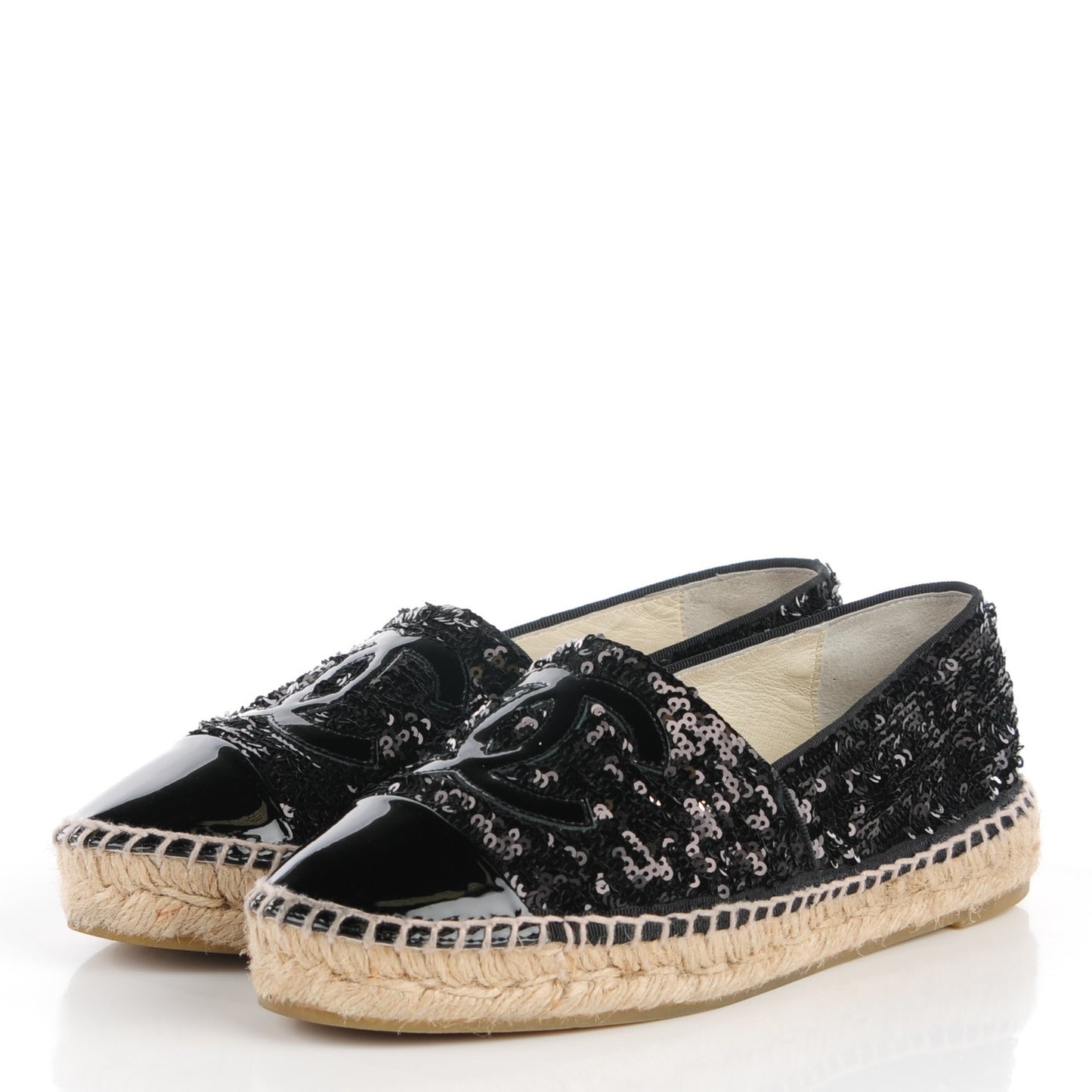 Patent Sequin CC Espadrilles 36 Black