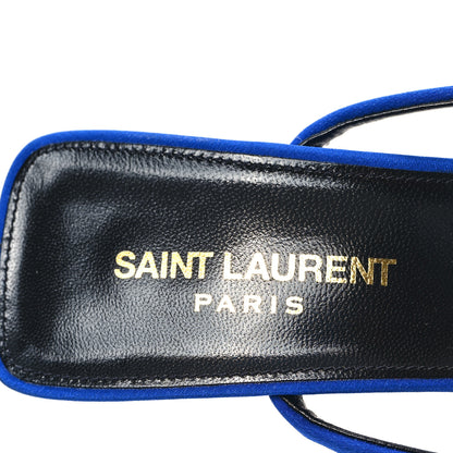 Saint Laurent Silk Crepe Baliqua 95 Sandals 37.5 Picasso Blue 7 of 9