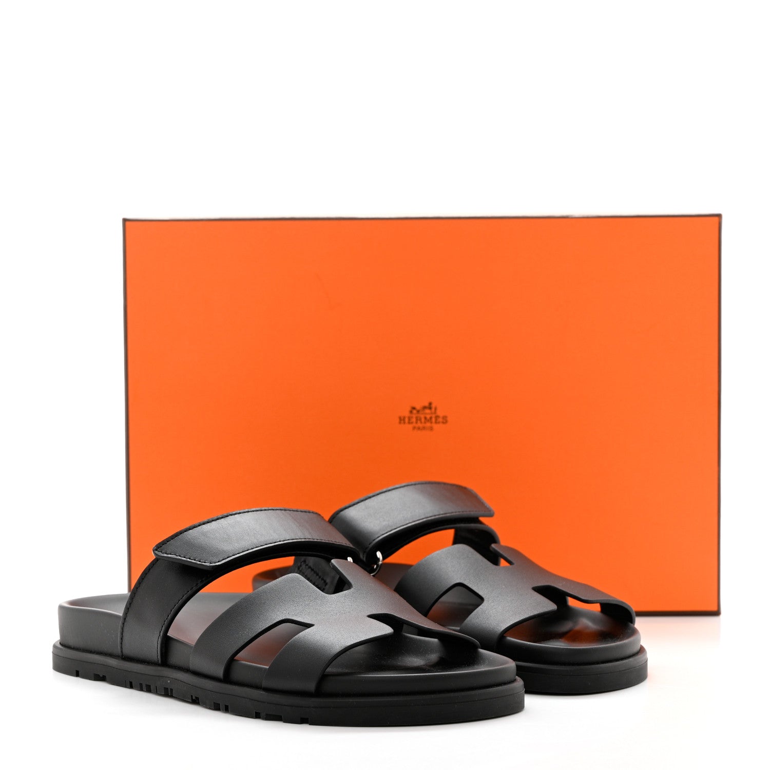 Hermes Calfskin Womens Chypre Sandal 35 Black 9 of 9