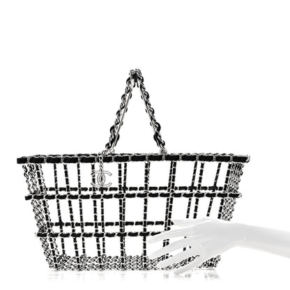 Chanel Brass Calfskin Large Grocery By Chanel Shopping Basket Silver 2 of 8