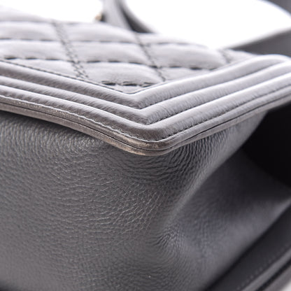 Chanel Calfskin Double Stitch Medium Boy Flap Grey 12 of 14
