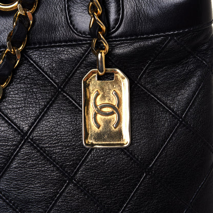Chanel Lambskin Stitched Shopper Tote Black 20 of 21