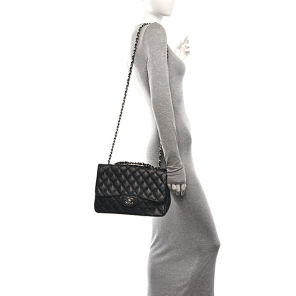 Chanel Caviar Quilted Jumbo Single Flap Black 2 of 11