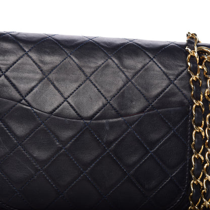 Chanel Lambskin Quilted Medium Double Flap Navy 13 of 16