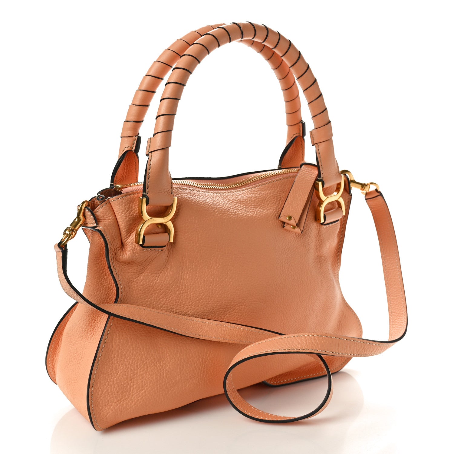 Chloe Calfskin Medium Marcie Satchel Terracotta Pink 3 of 11