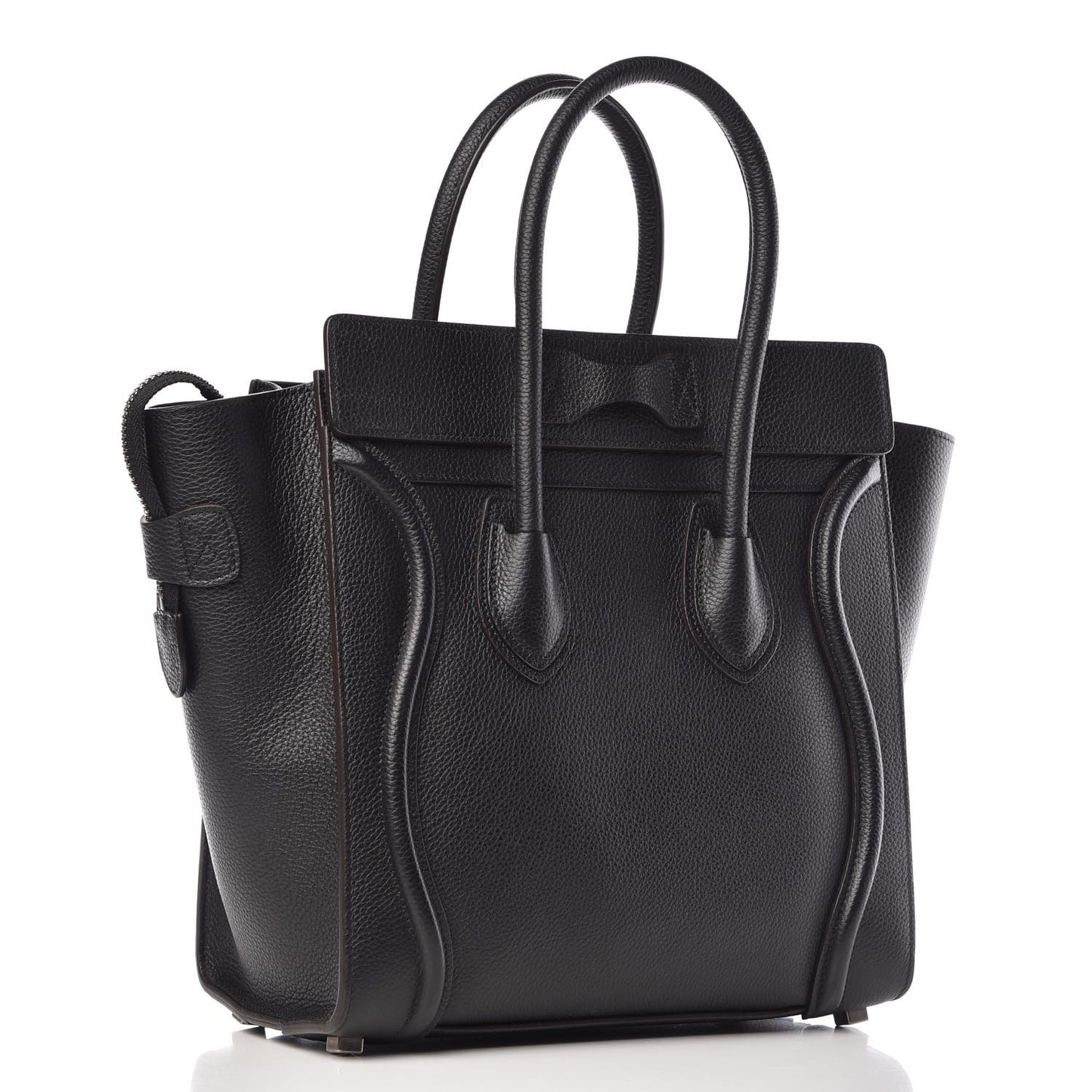 Drummed Calfskin Micro Luggage Black