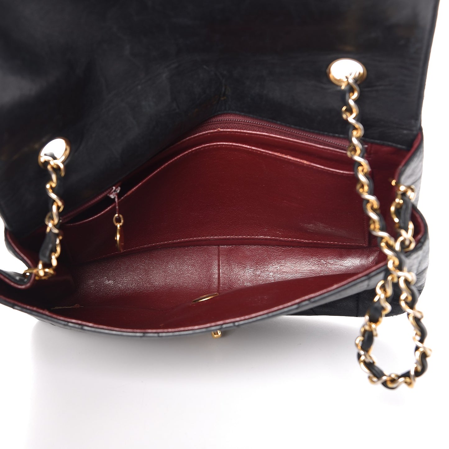 Lambskin Quilted Medium Single Flap Black