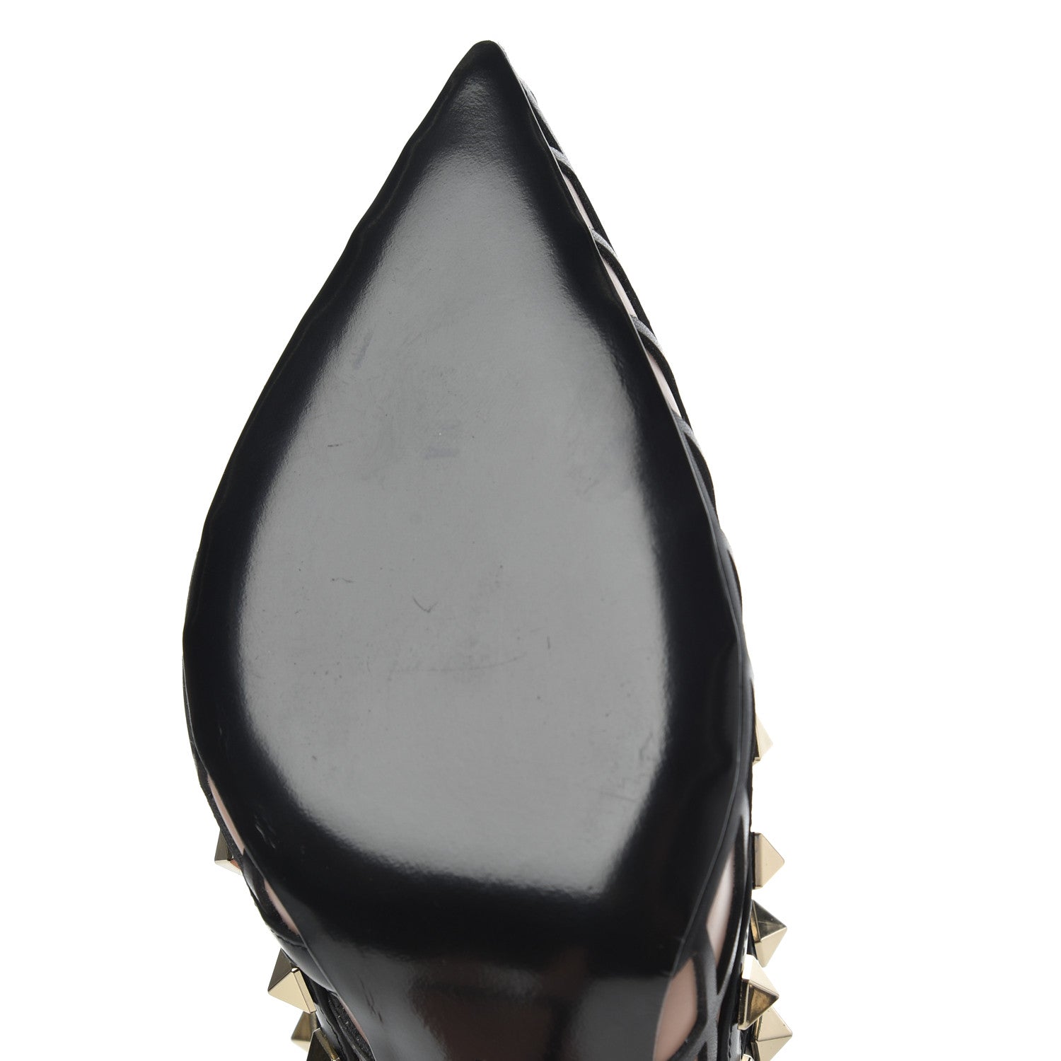 Valentino Garavani Calfskin Nappa Boudoir Rockstud Ankle Strap 100mm Pumps 36.5 Rose Cannelle Black 11 of 15