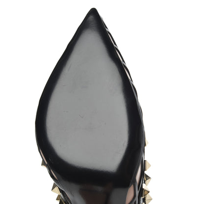 Valentino Garavani Calfskin Nappa Boudoir Rockstud Ankle Strap 100mm Pumps 36.5 Rose Cannelle Black 11 of 15