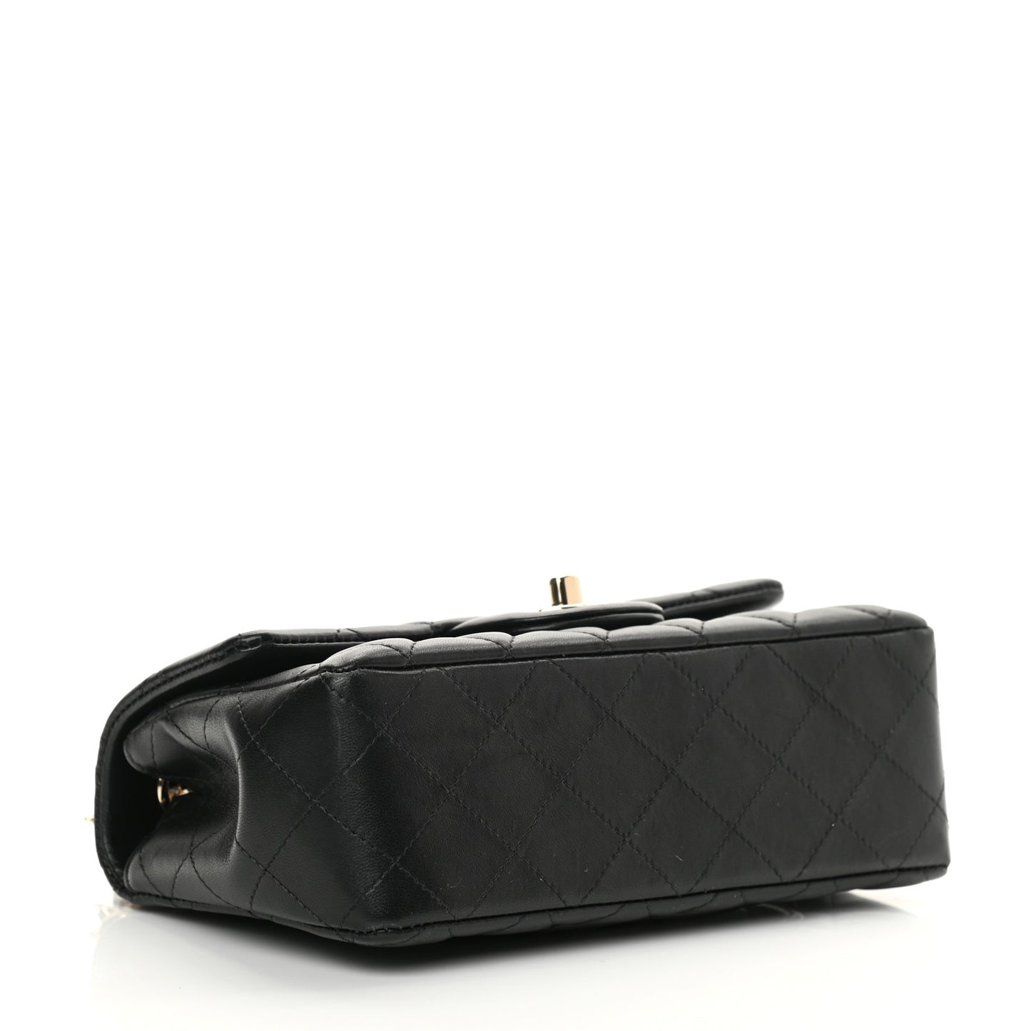 Lambskin Quilted Mini Coco Charms Rectangular Flap Black