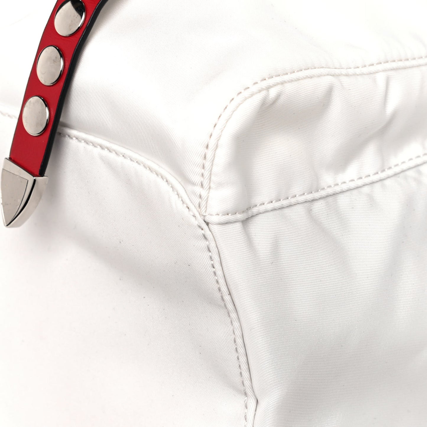 Nylon New Vela Studded Backpack White Fuoco