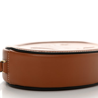 Celine Smooth Calfskin Cuir Small Triomphe Oval Crossbody Purse Tan 9 of 11