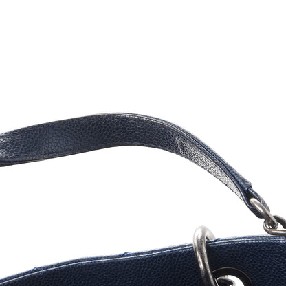 Chanel Iridescent Caviar Quilted Chic Shopping Tote Dark Blue 10 of 11