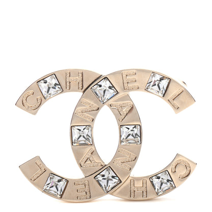 Chanel Baguette Crystal Logo CC Brooch Gold 1 of 4