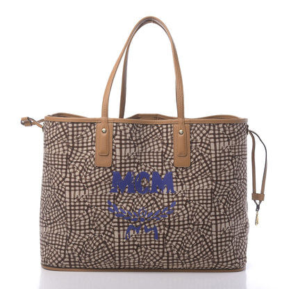 MCM Visetos Large Liz Reversible Shopper Tote Cognac 3 of 15