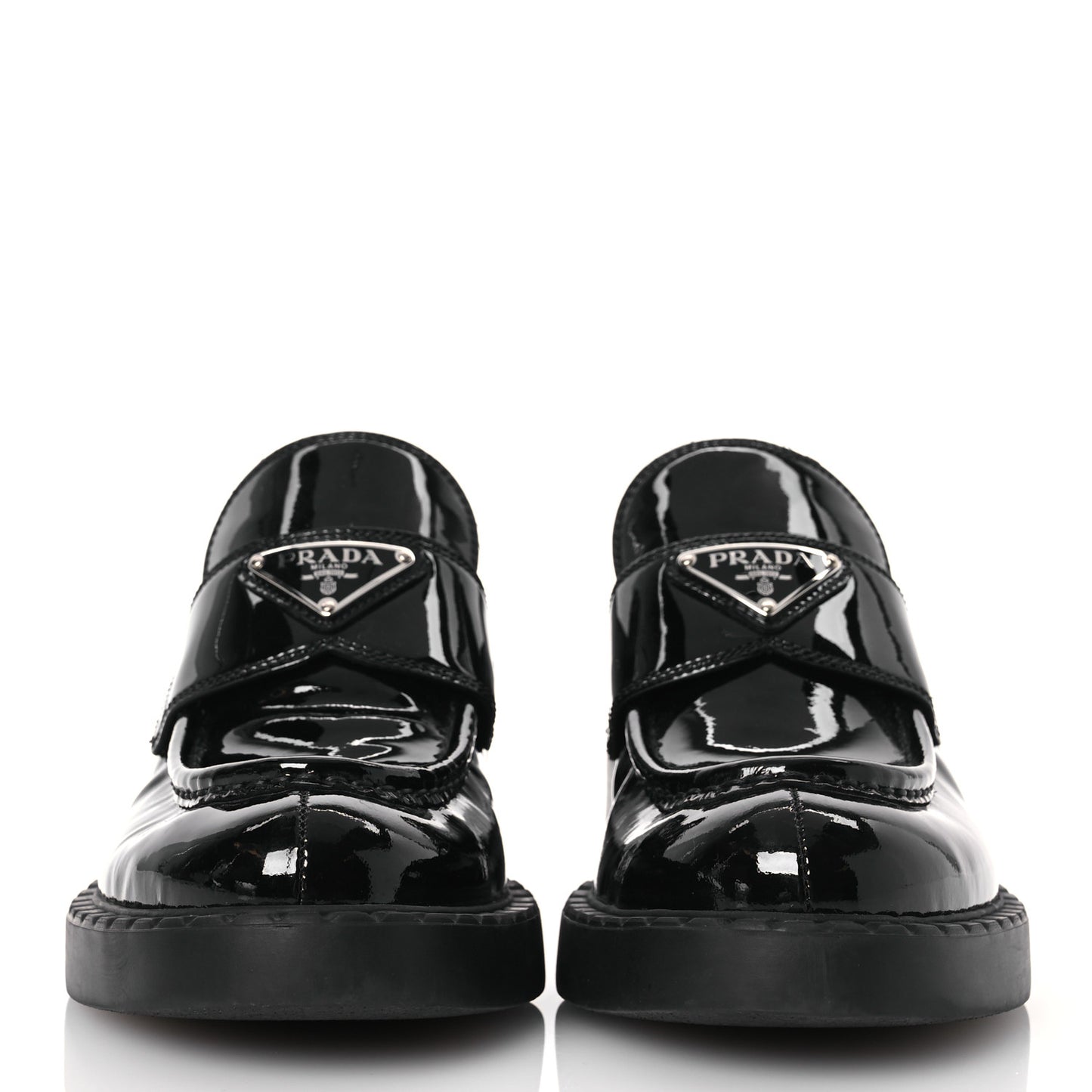 Vernice Triangle 50mm Loafers 38 Black