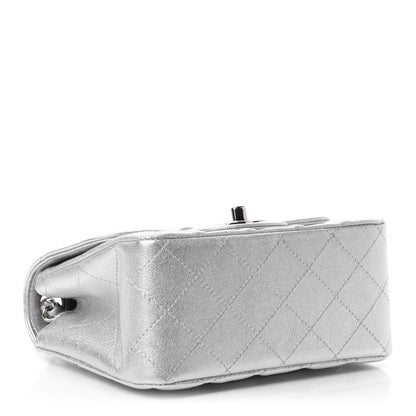 Chanel Metallic Lambskin Quilted Mini Square Flap Silver 4 of 11