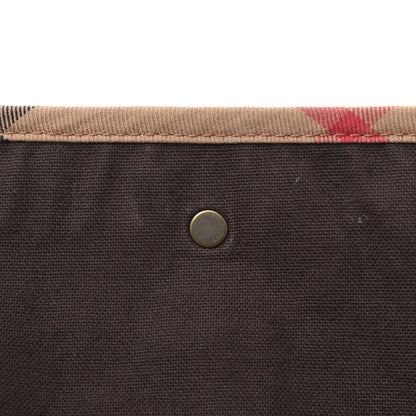 Burberry Calfskin House Check Trim Bates Shoulder Bag Cognac 9 of 33