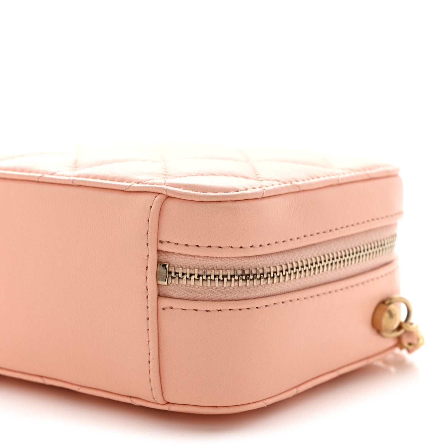 Chanel Lambskin Quilted CC Pearl Crush Camera Case Light Pink 10 of 10