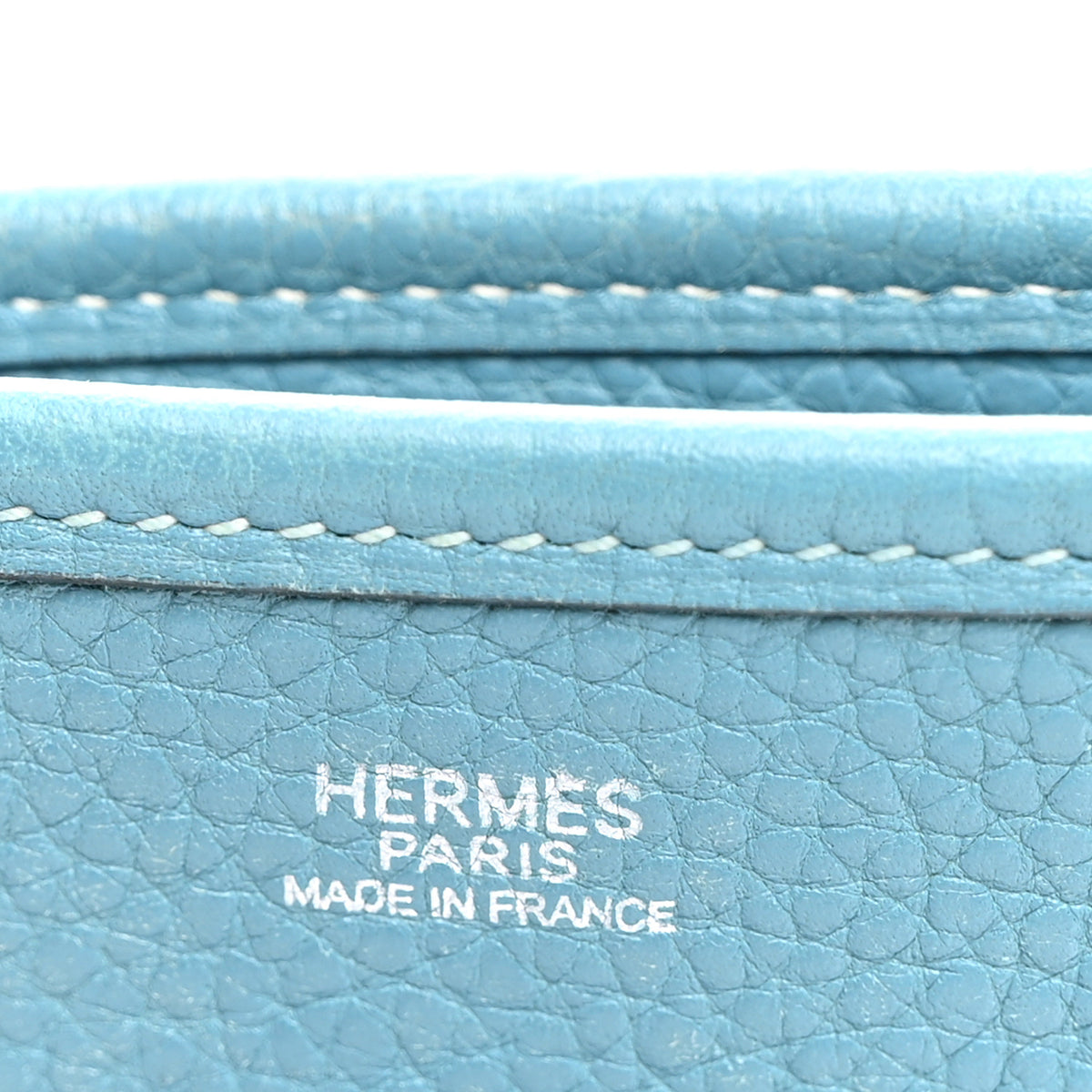 Hermes Taurillon Clemence Evelyne PM Blue Jean 6 of 11