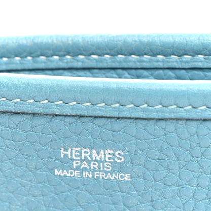 Hermes Taurillon Clemence Evelyne PM Blue Jean 6 of 11
