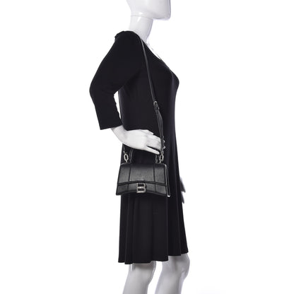 Balenciaga Grained Calfskin Hourglass Top Handle Bag XS Black 2 of 10