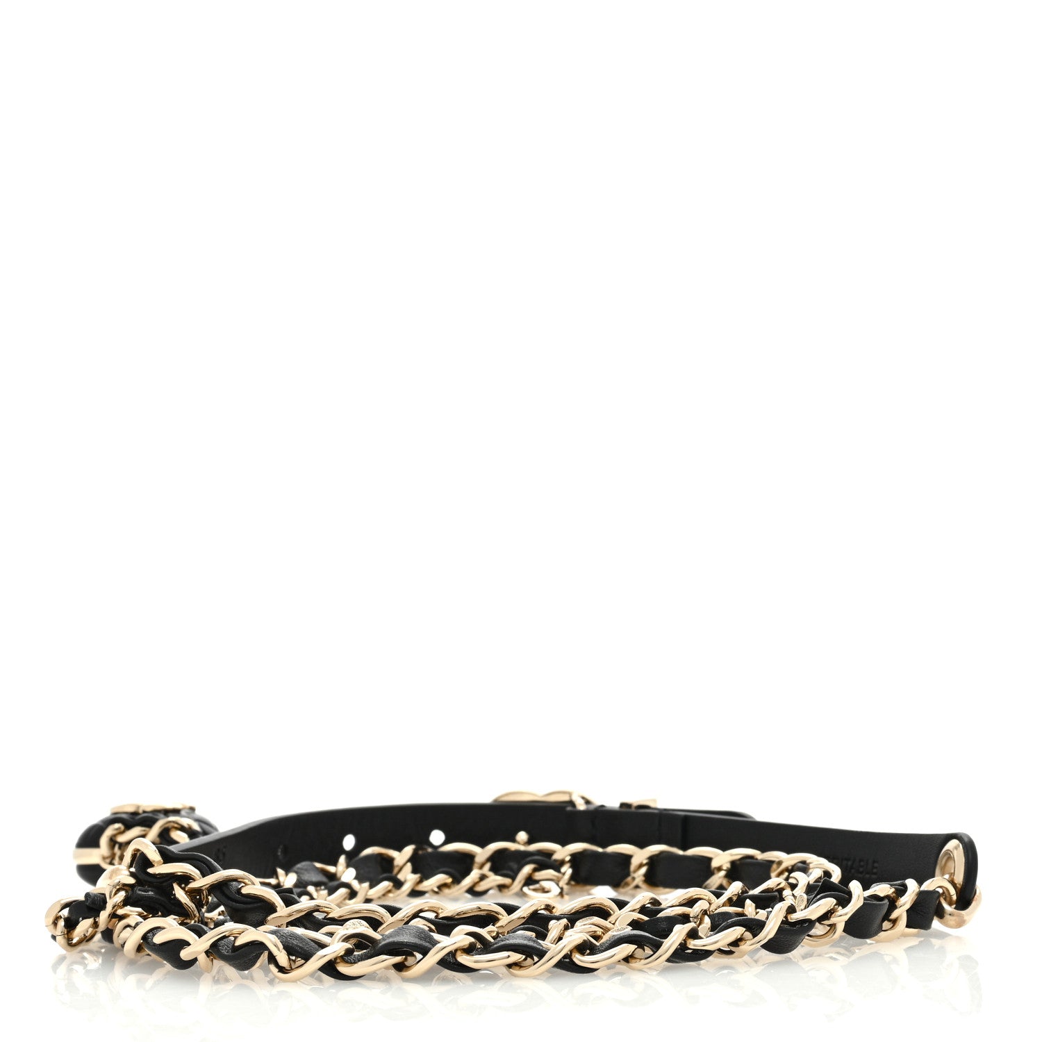 Chanel Lambskin Resin CC Heart Chain Belt 85 34 Black 2 of 5