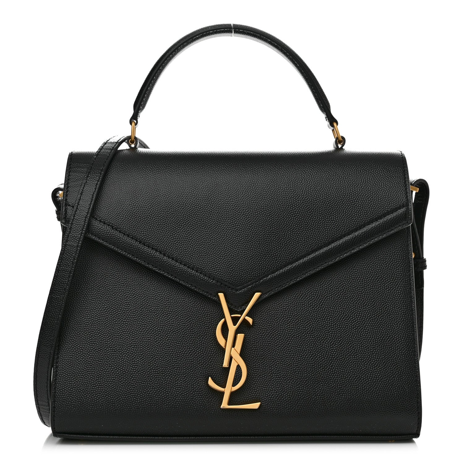 Saint Laurent Grain de Poudre Medium Classic Monogram Cassandra Top Handle Black 1 of 10