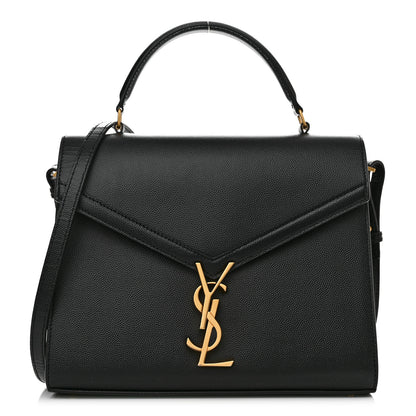 Saint Laurent Grain de Poudre Medium Classic Monogram Cassandra Top Handle Black 1 of 10