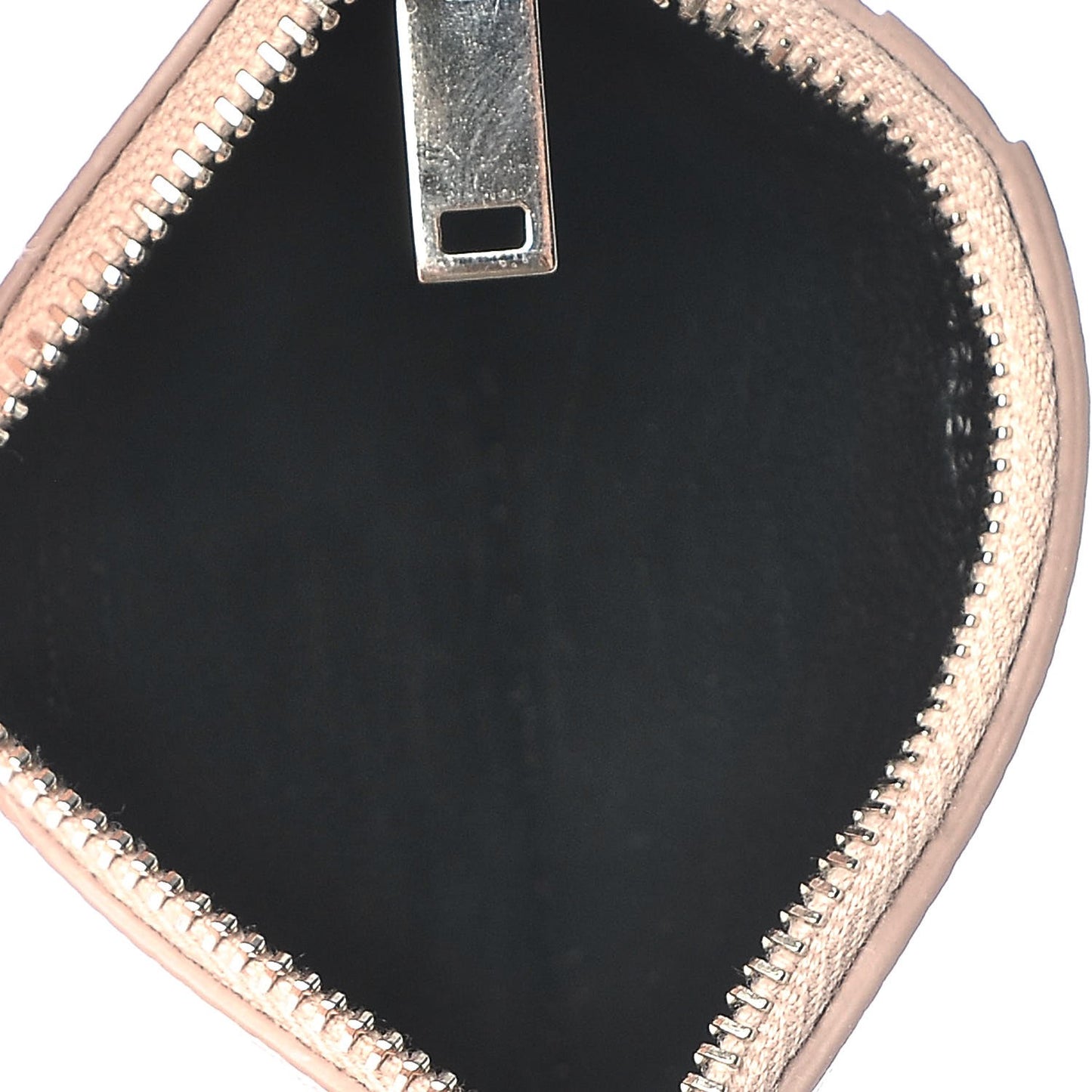 Grained Calfskin 5 Fragments Zip Pouch Card Holder Rose Antic